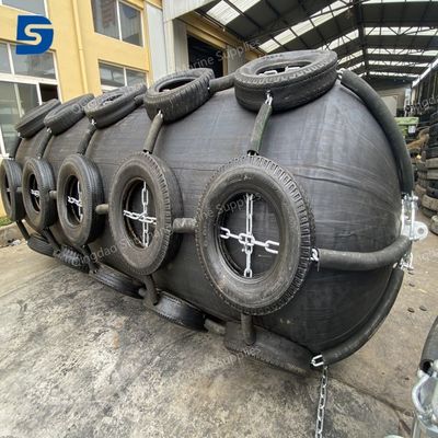 Cert CCS Ship Rubber Fender Designed with Low Maintenance and Hot Galvanized Chain Shackle Delivering Dockside Protection
